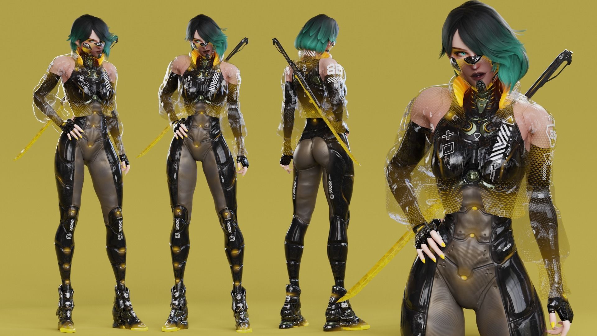  Cybernetic Princess of Ethiopia - Andromeda - Complete Editions Low-poly 3D model_13