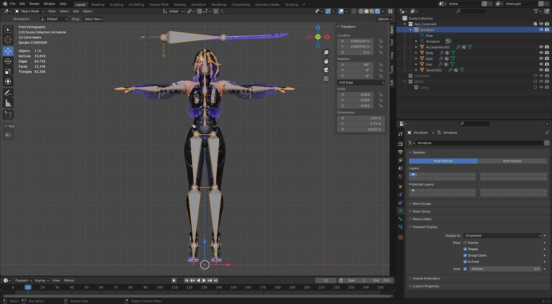 Cybernetic Princess of Ethiopia - Andromeda - Complete Editions Low-poly 3D model_26