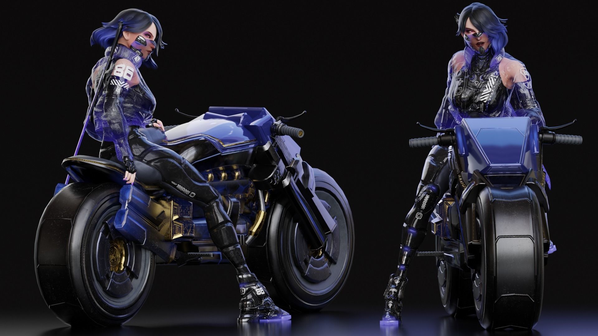  Cybernetic Princess of Ethiopia - Andromeda - Complete Editions Low-poly 3D model_4