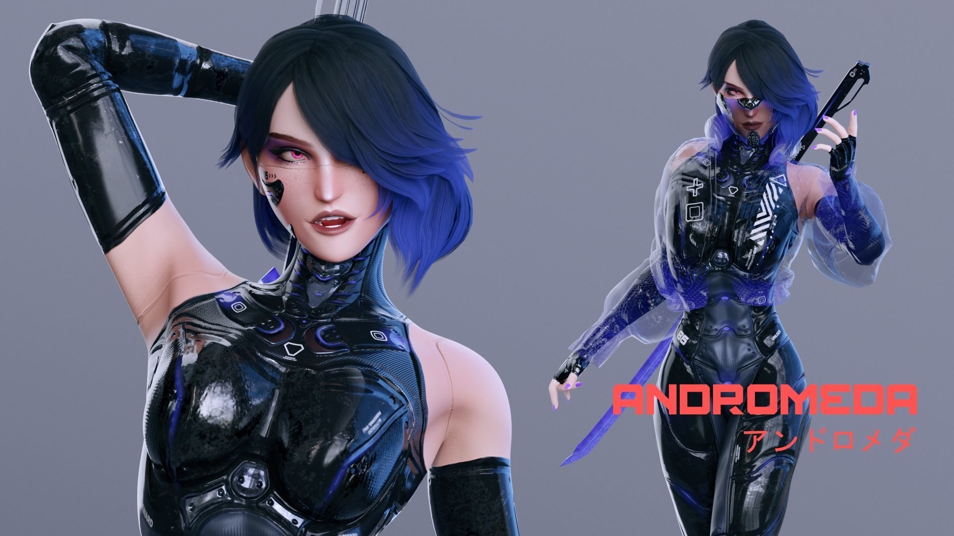  Cybernetic Princess of Ethiopia - Andromeda - Complete Editions Low-poly 3D model_8