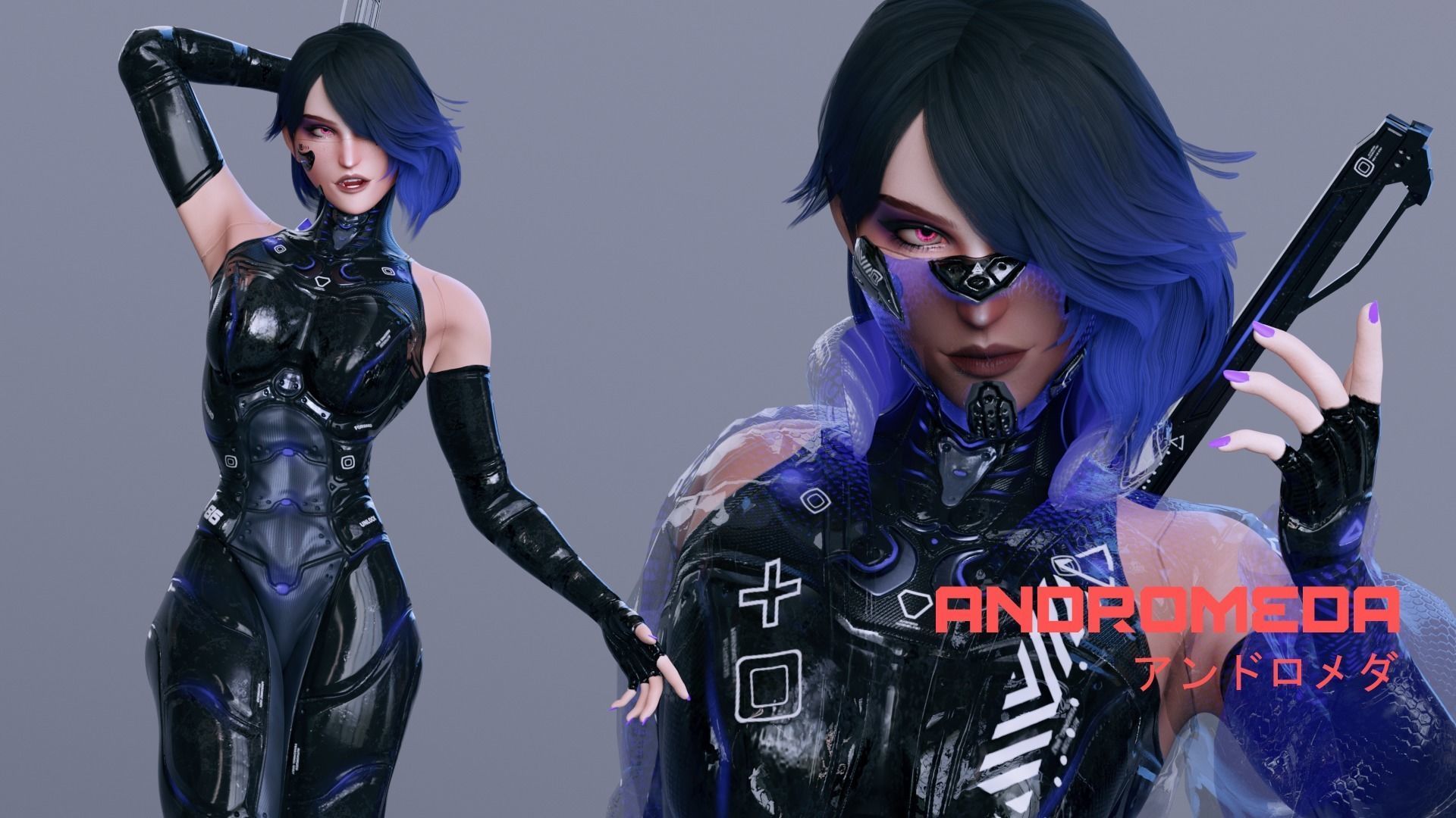  Cybernetic Princess of Ethiopia - Andromeda - Complete Editions Low-poly 3D model_9