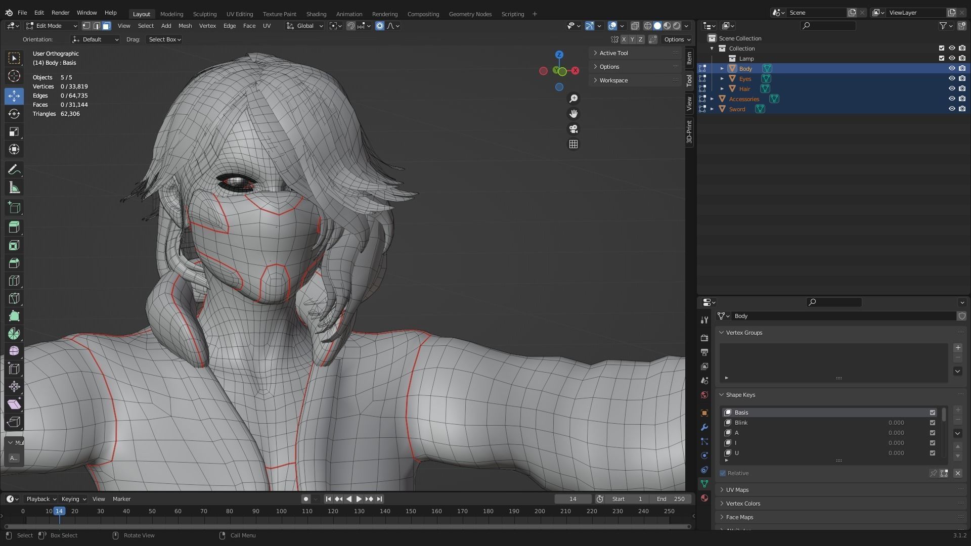  Cybernetic Princess of Ethiopia - Andromeda - Complete Editions Low-poly 3D model_20