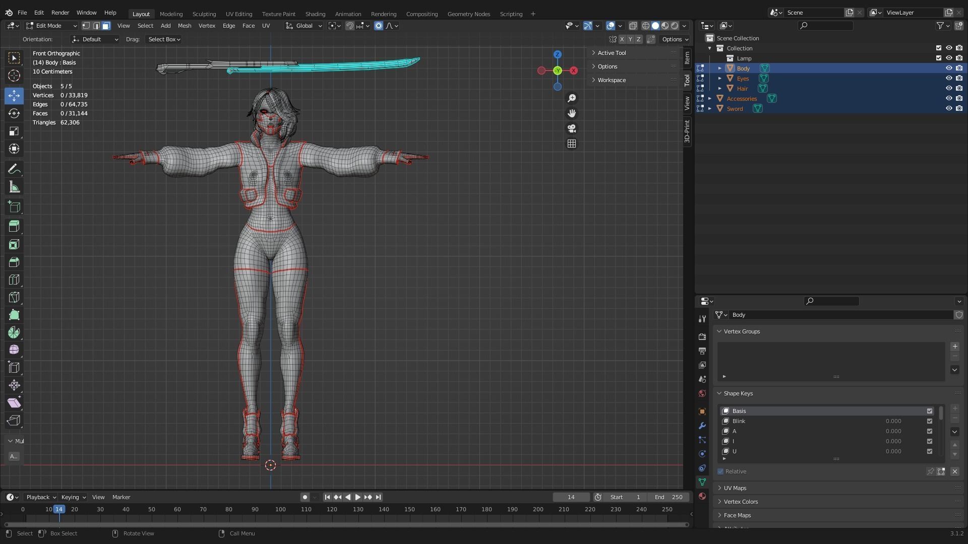  Cybernetic Princess of Ethiopia - Andromeda - Complete Editions Low-poly 3D model_19
