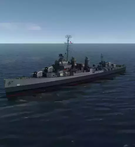 USS KIDD DESTROYER WARSHIP 3D MODEL 3D model