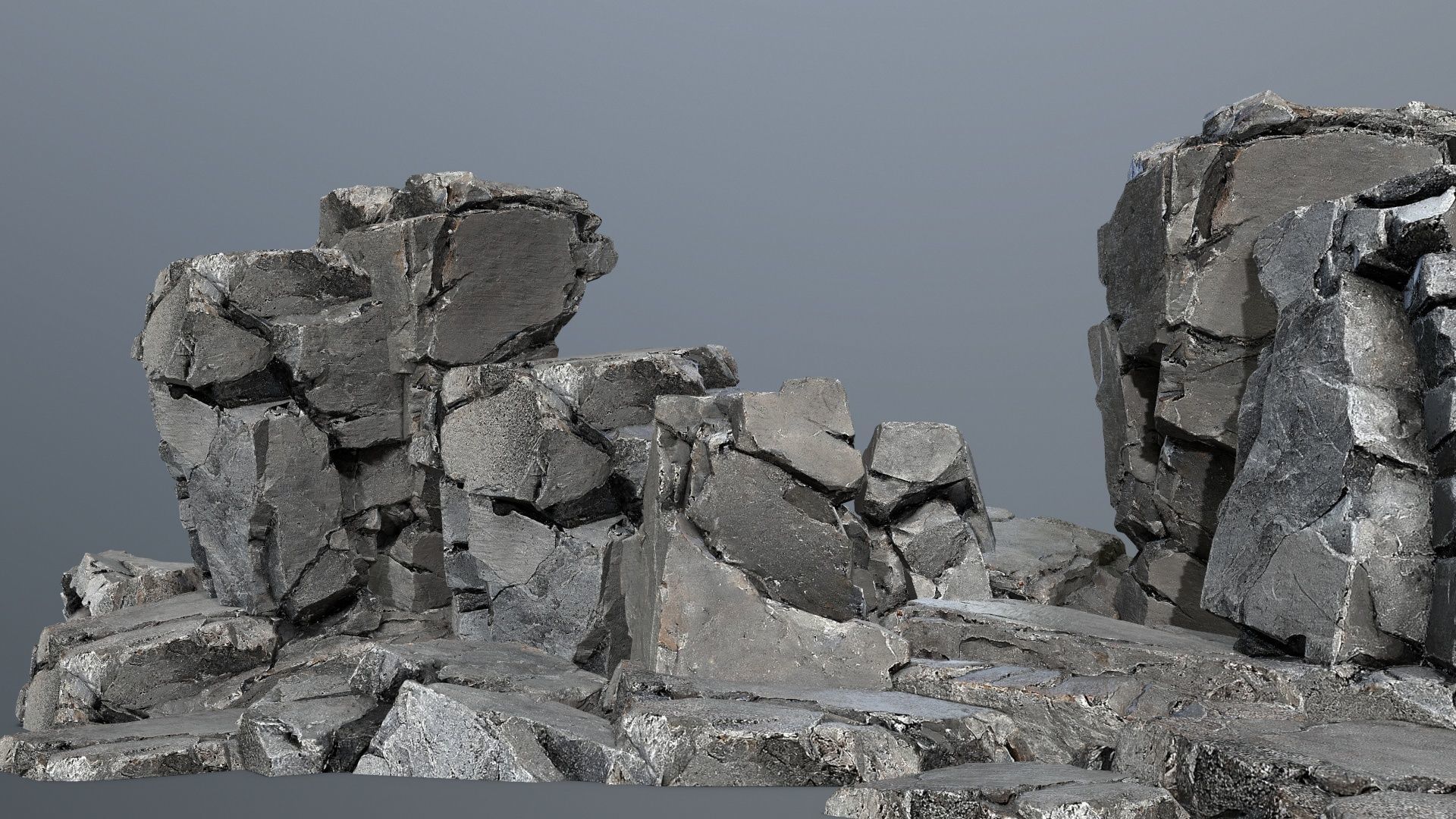 cliff rocks   Low-poly 3D model_1