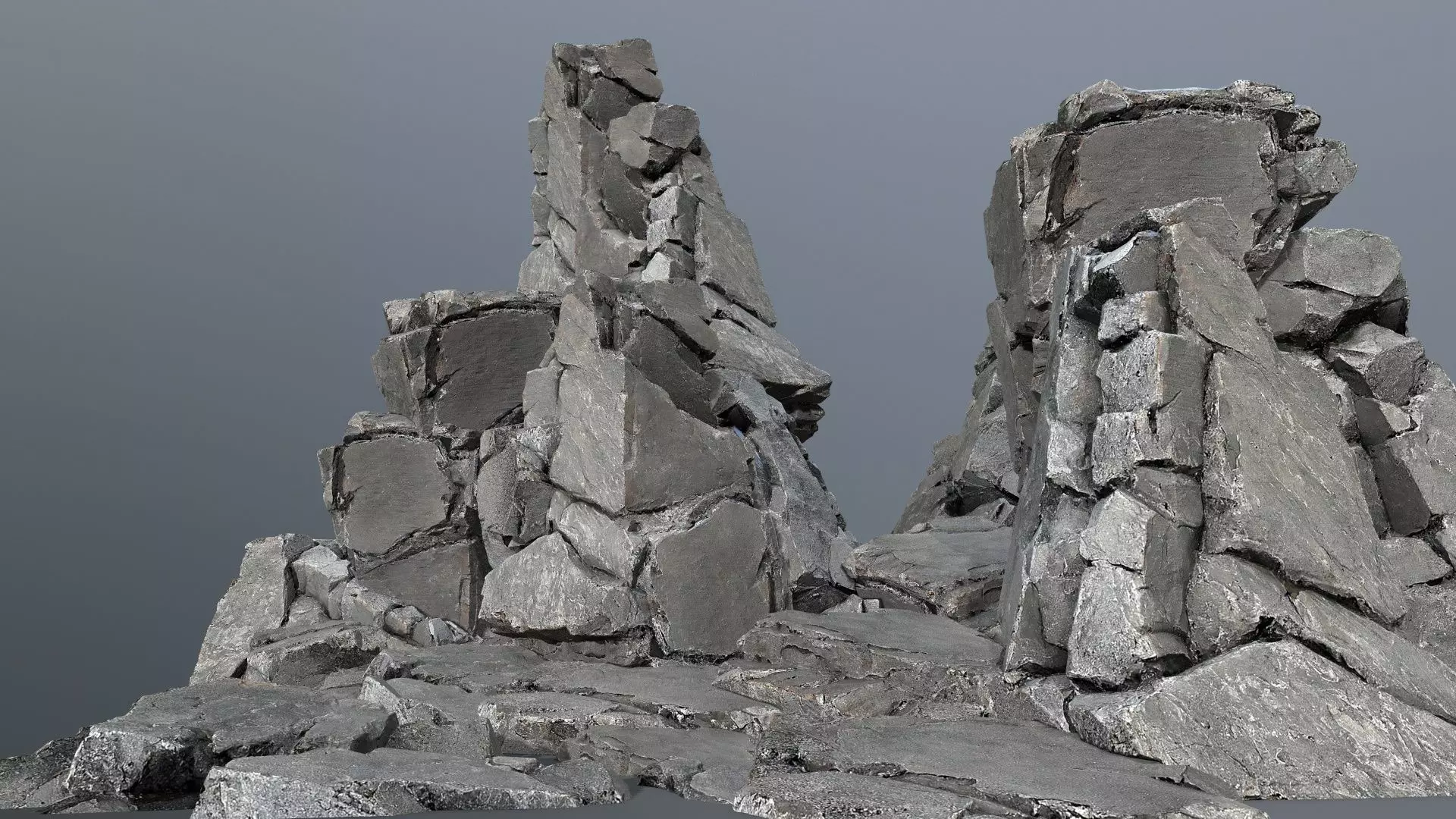 cliff rocks   Low-poly 3D model_0