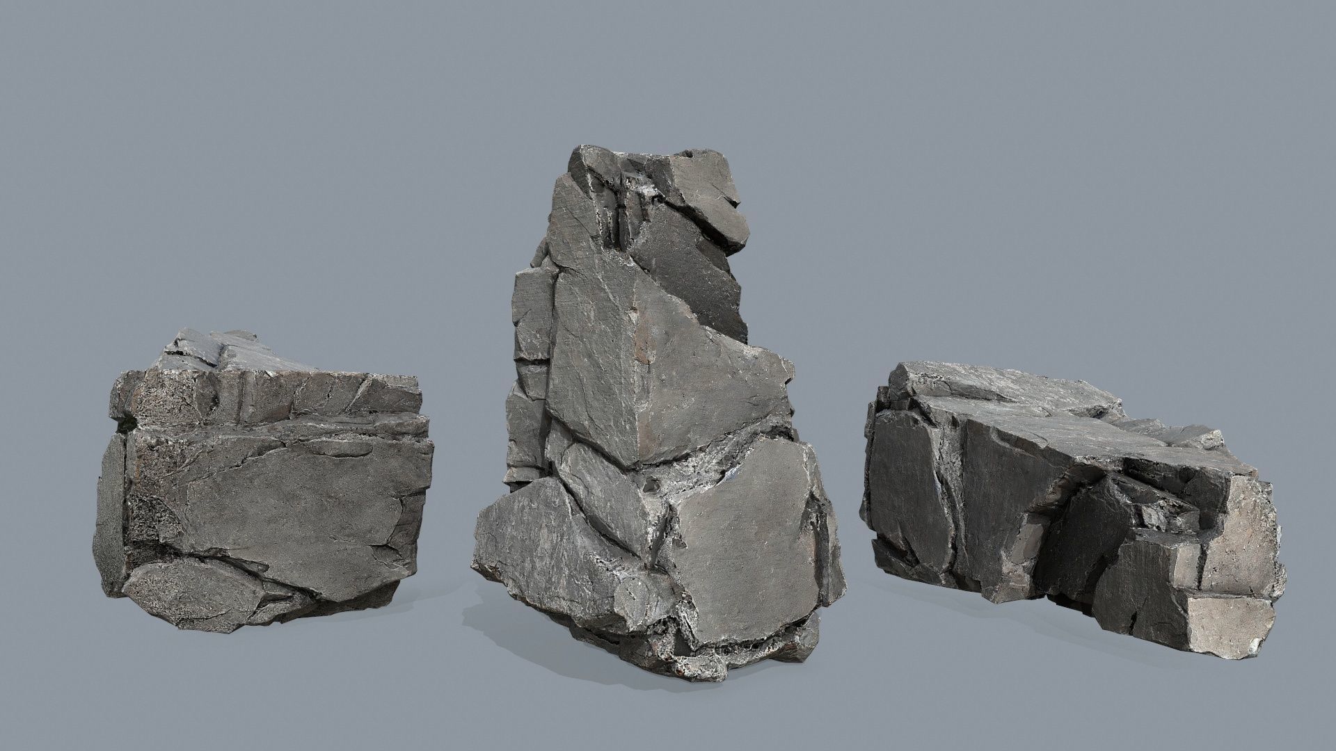 cliff rocks   Low-poly 3D model_2