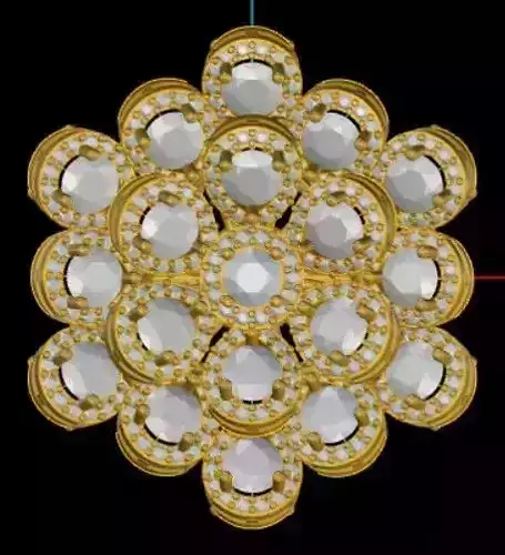 Exquisite Golden Blossom Ring - 3D Model