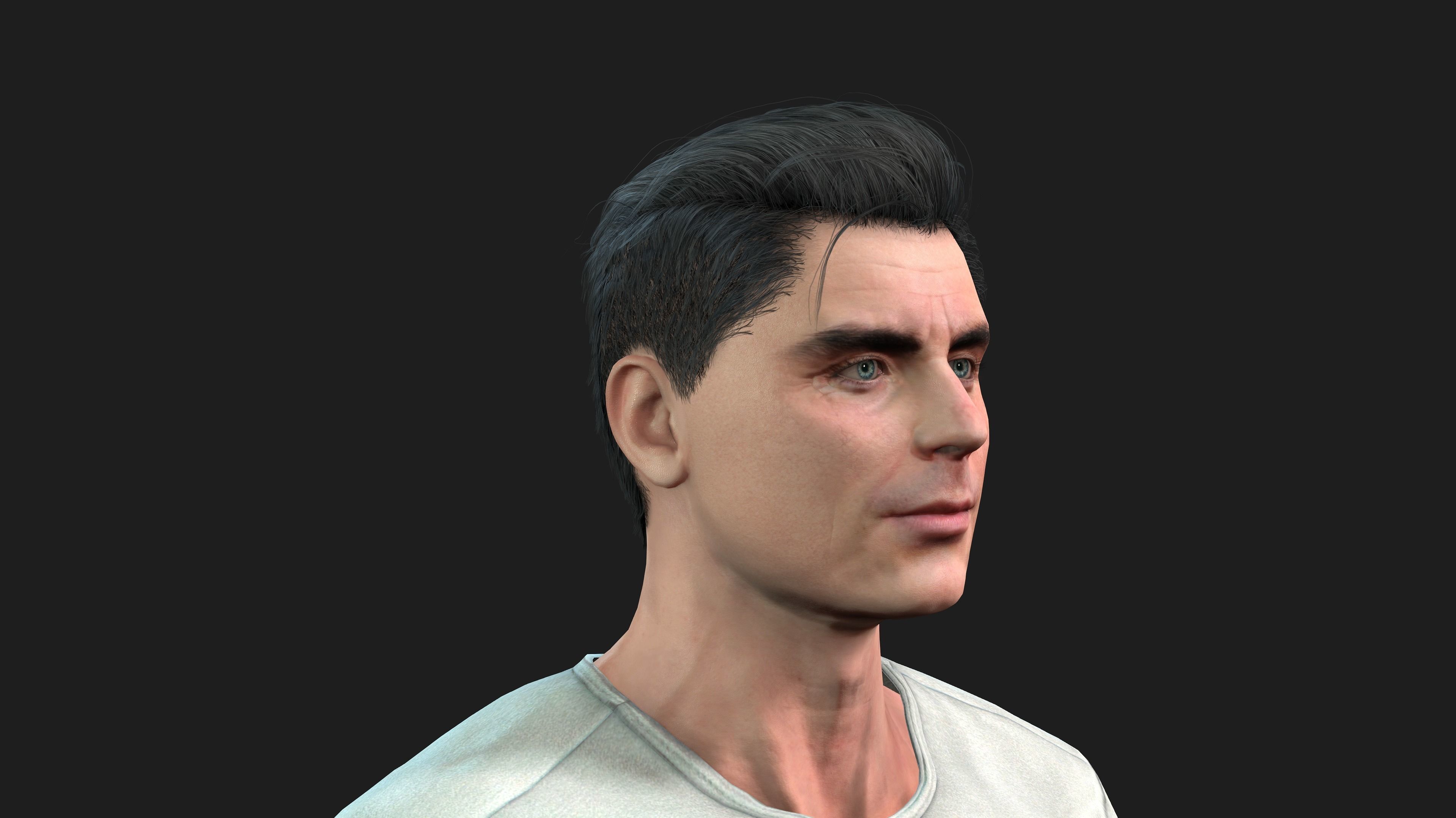 3D Character Model Fully Rigged and Textured 3D model_5