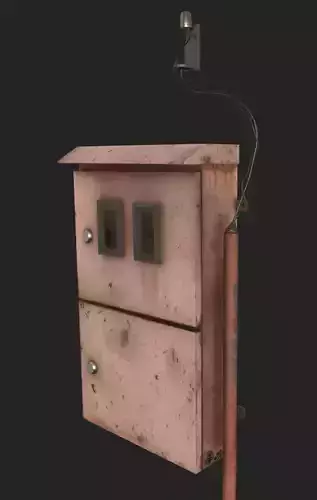  3D model Old Electrical Box low-poly 