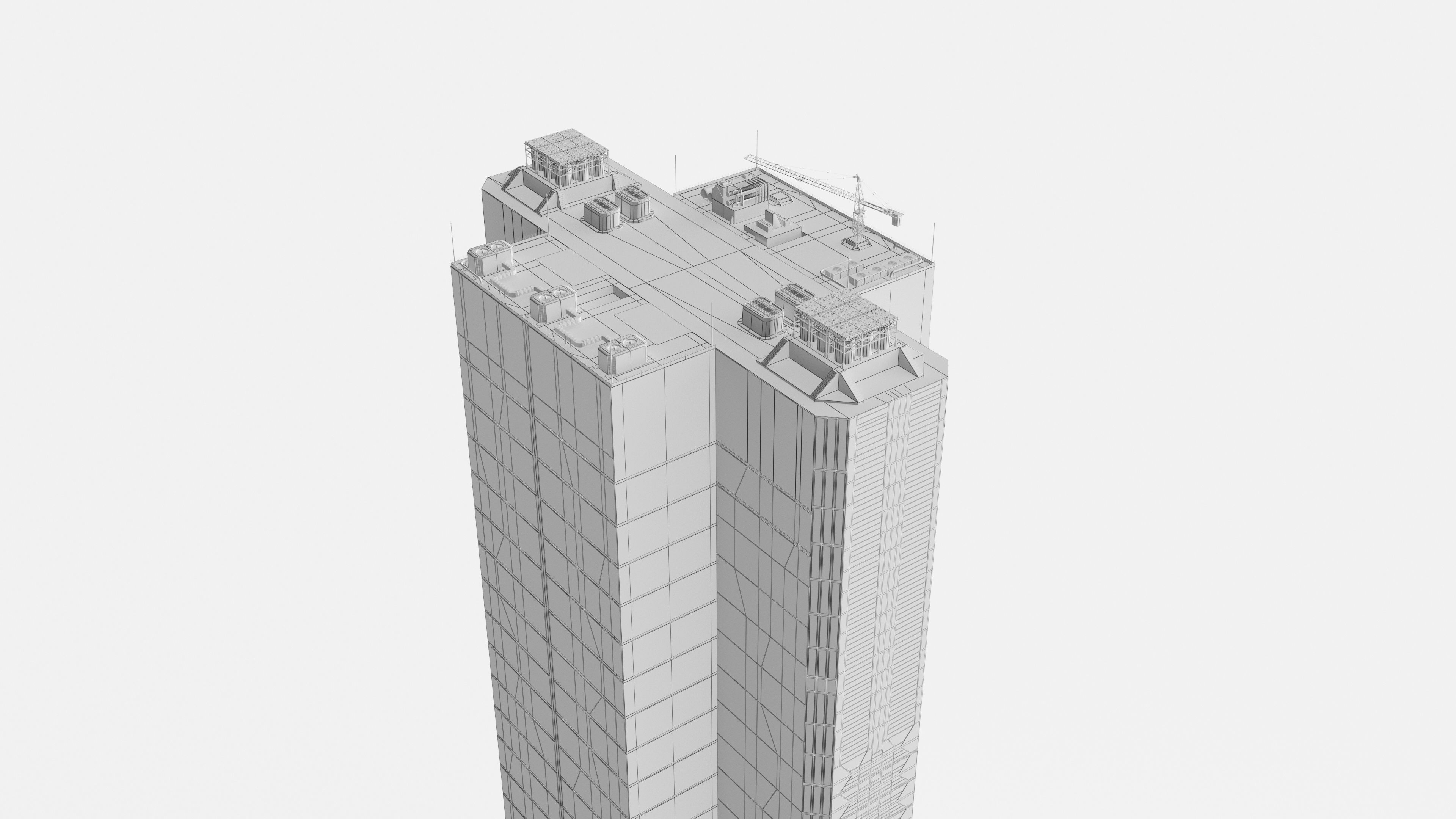 Brutalist Scifi Building  03 3D model_5