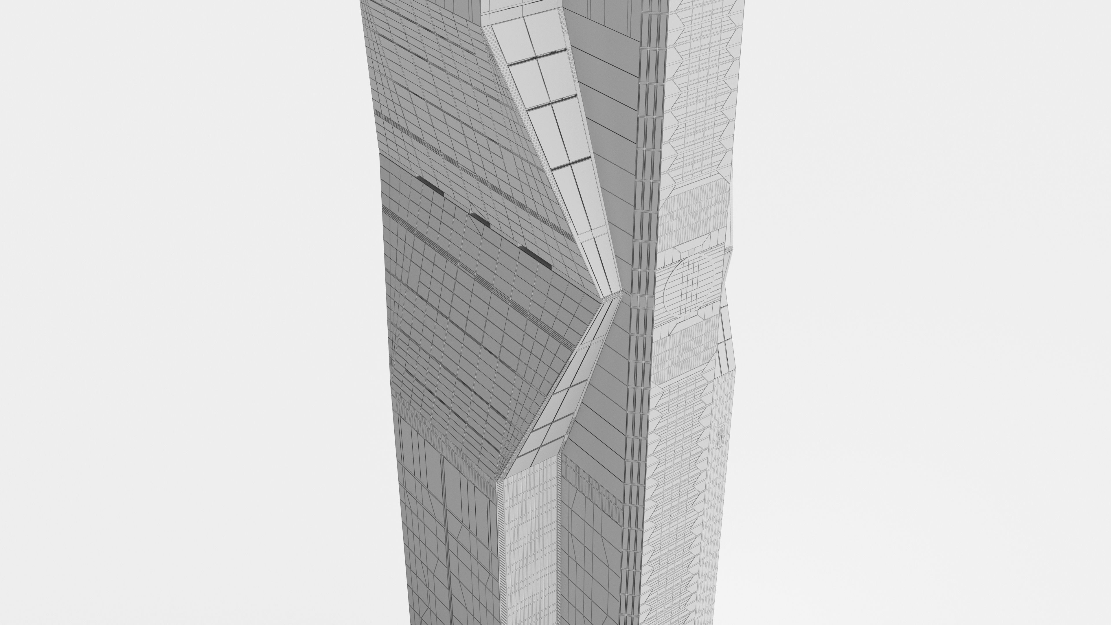 Brutalist Scifi Building  03 3D model_7
