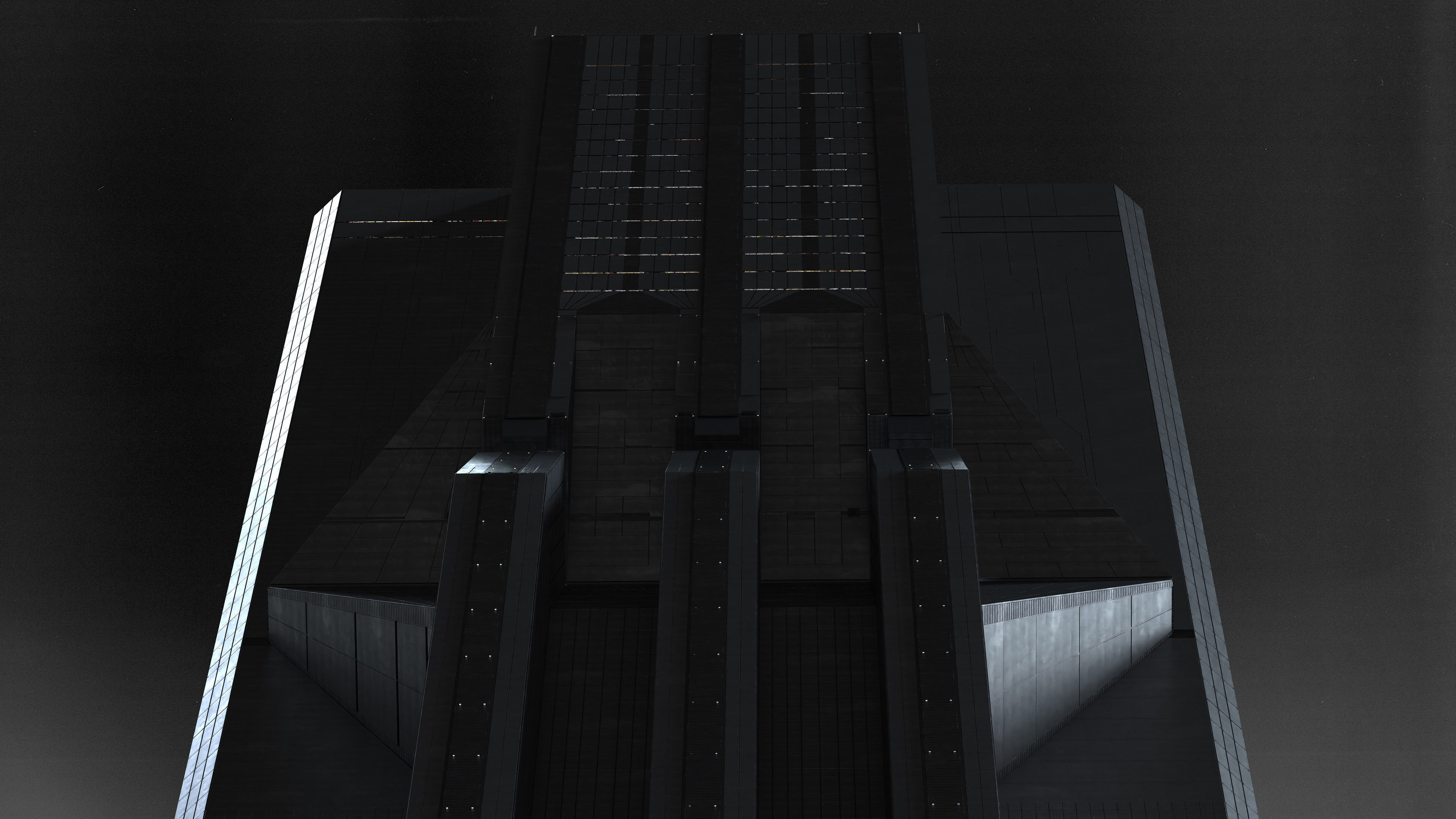 Brutalist Scifi Building  03 3D model_1