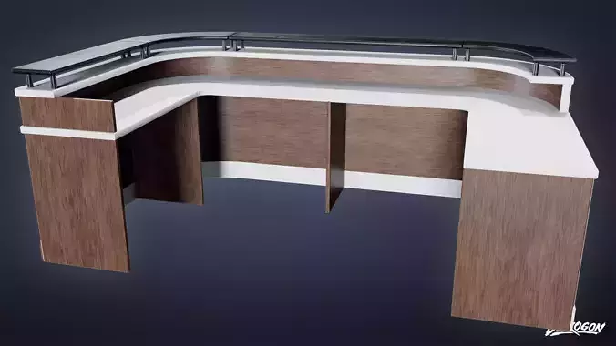 HOSPITAL - Reception Desk 02 - LOW POLY