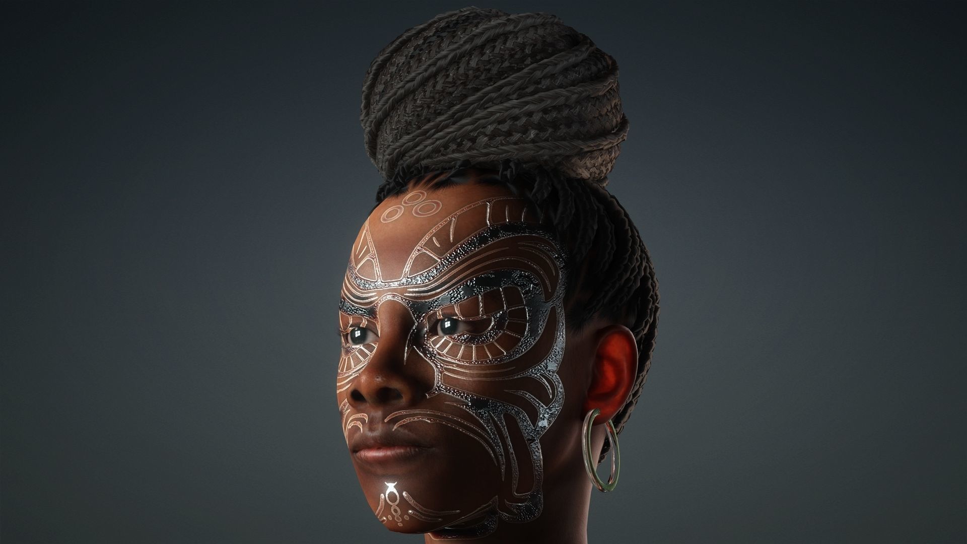 African Girl - 3D Character Model Low-poly 3D model_4