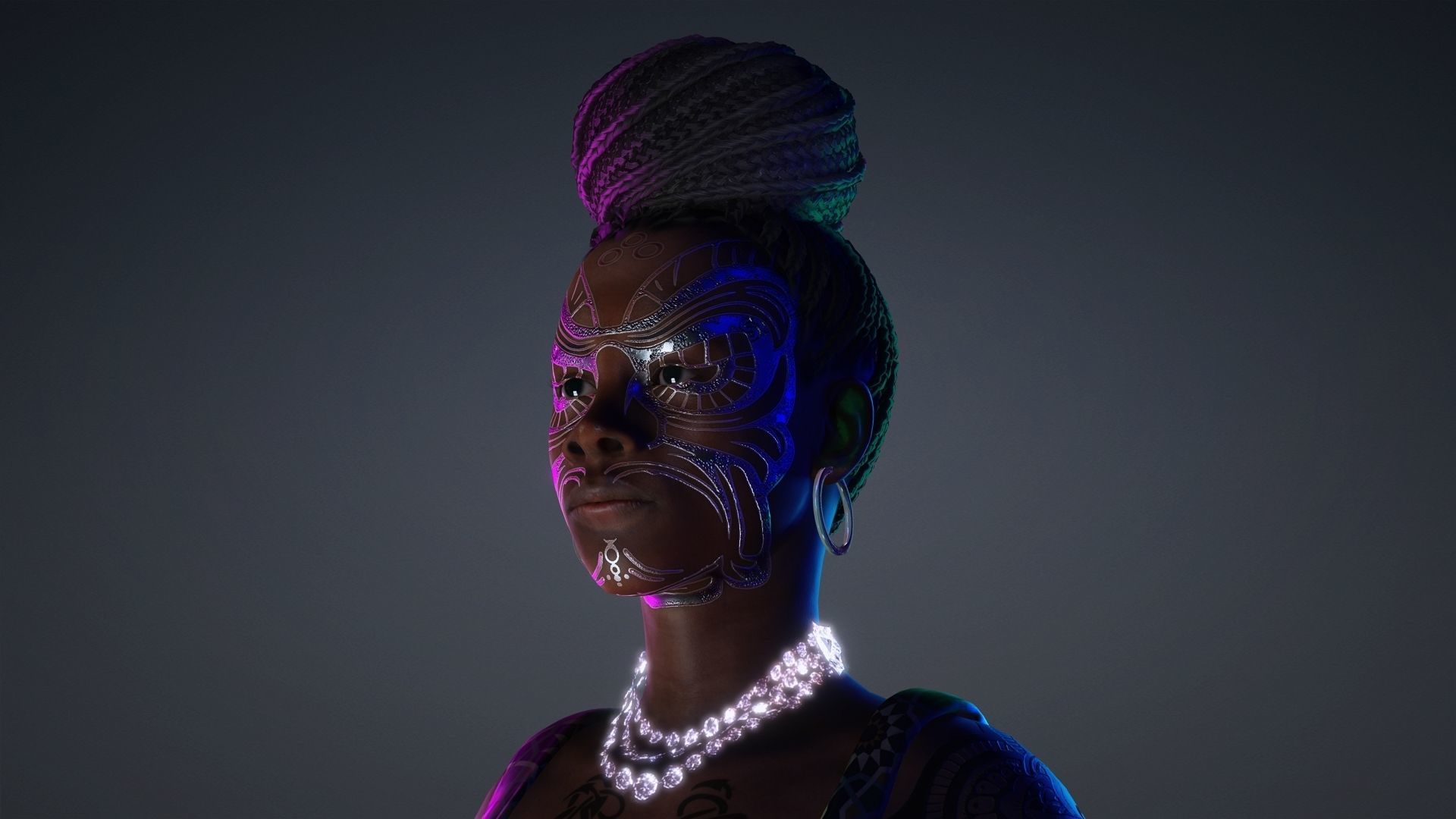 African Girl - 3D Character Model Low-poly 3D model_20