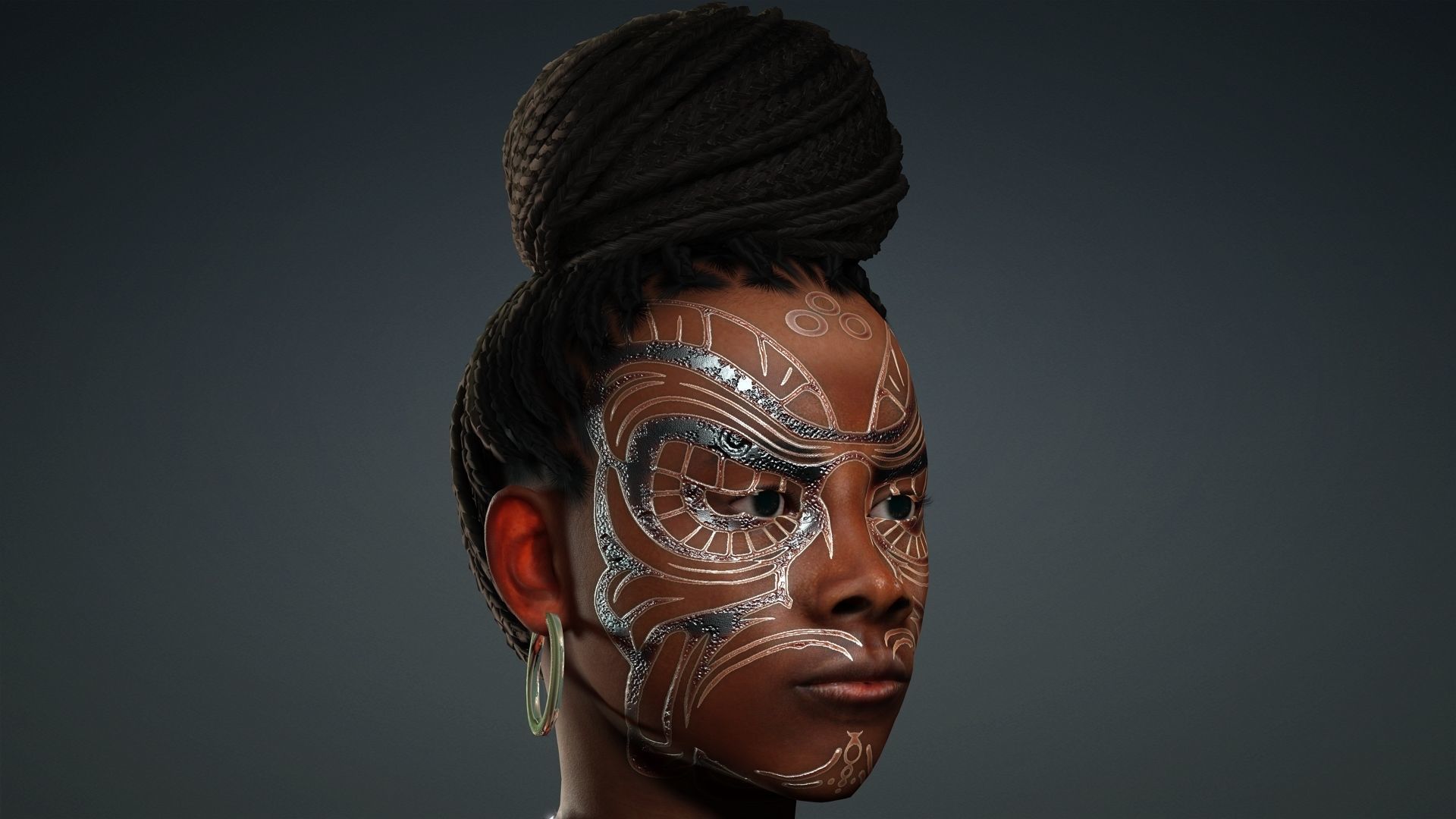 African Girl - 3D Character Model Low-poly 3D model_2