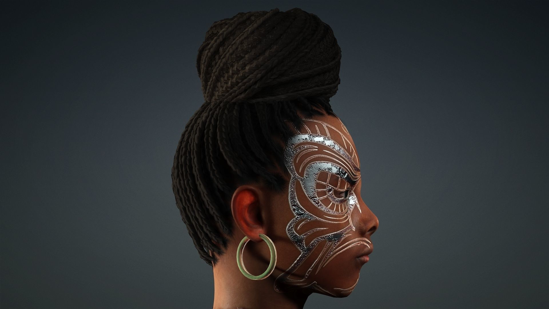 African Girl - 3D Character Model Low-poly 3D model_3