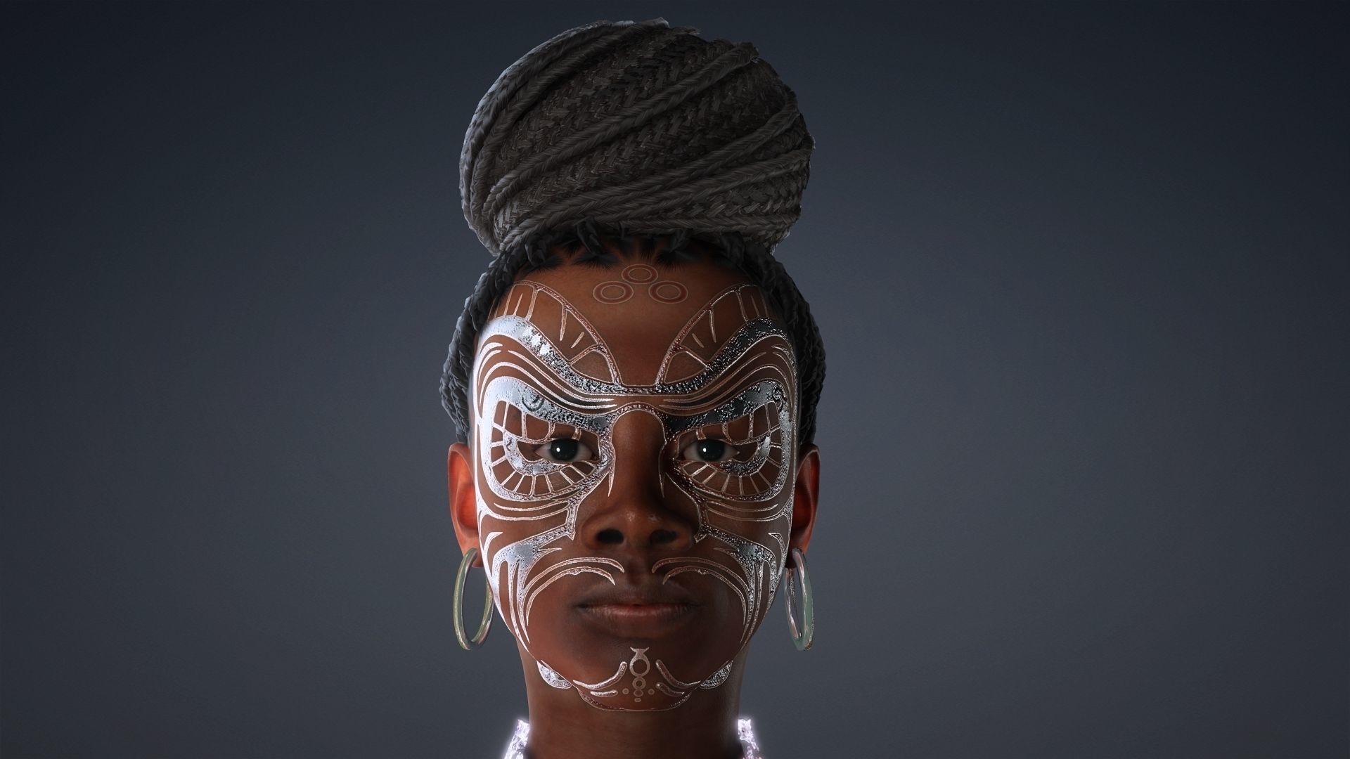 African Girl - 3D Character Model Low-poly 3D model_1