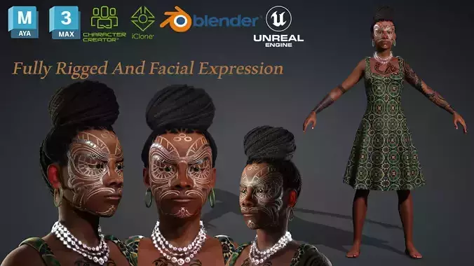 African Girl - 3D Character Model