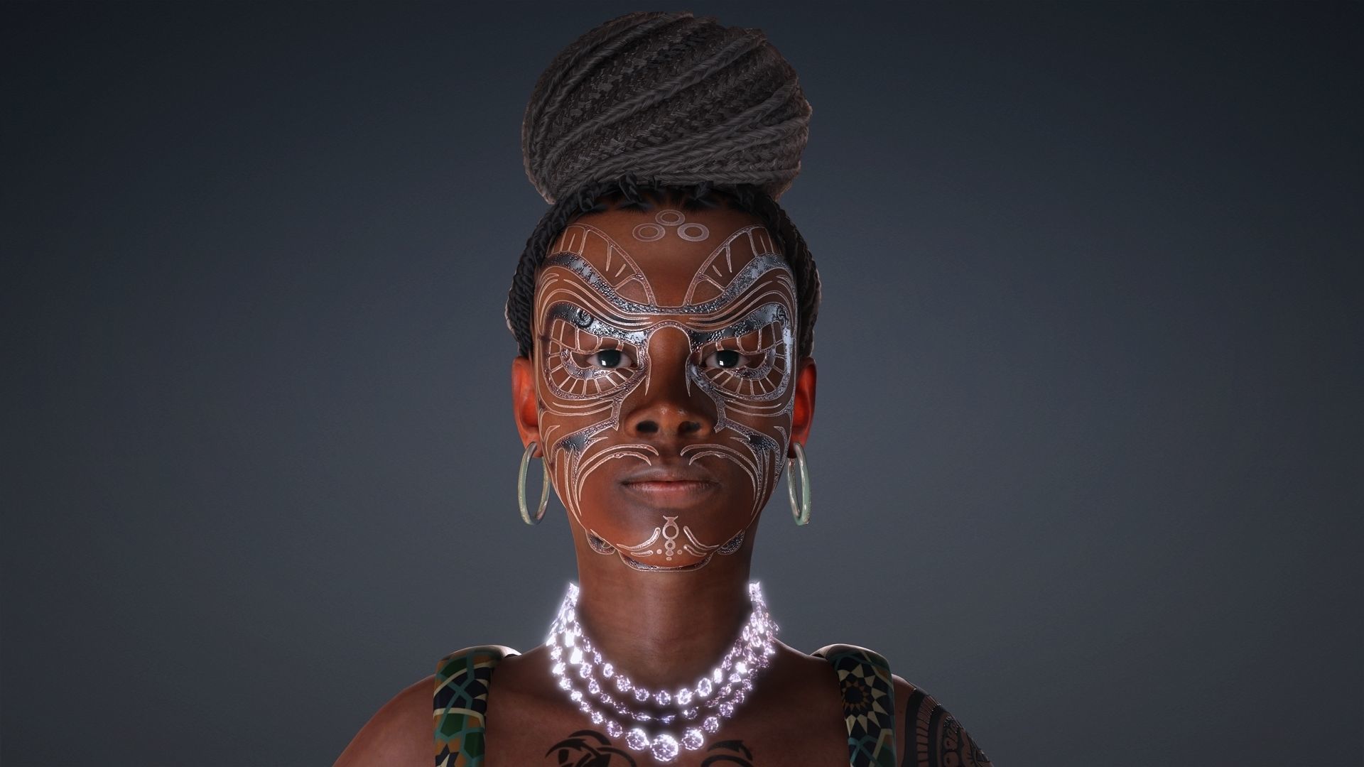 African Girl - 3D Character Model Low-poly 3D model_5