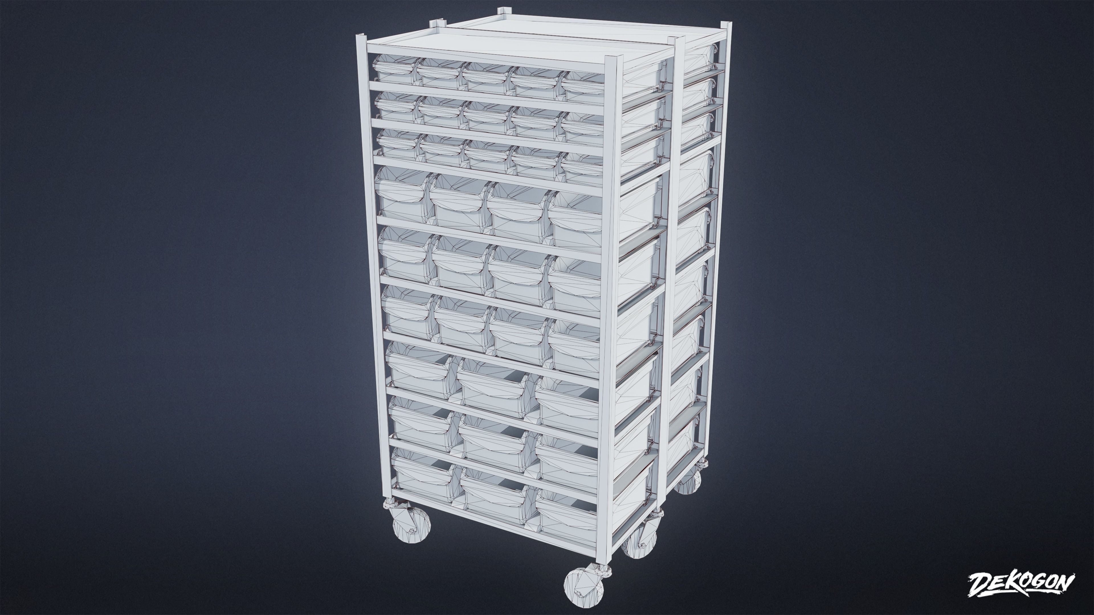 HOSPITAL - Shelf 02 - LOW POLY Low-poly 3D model_8