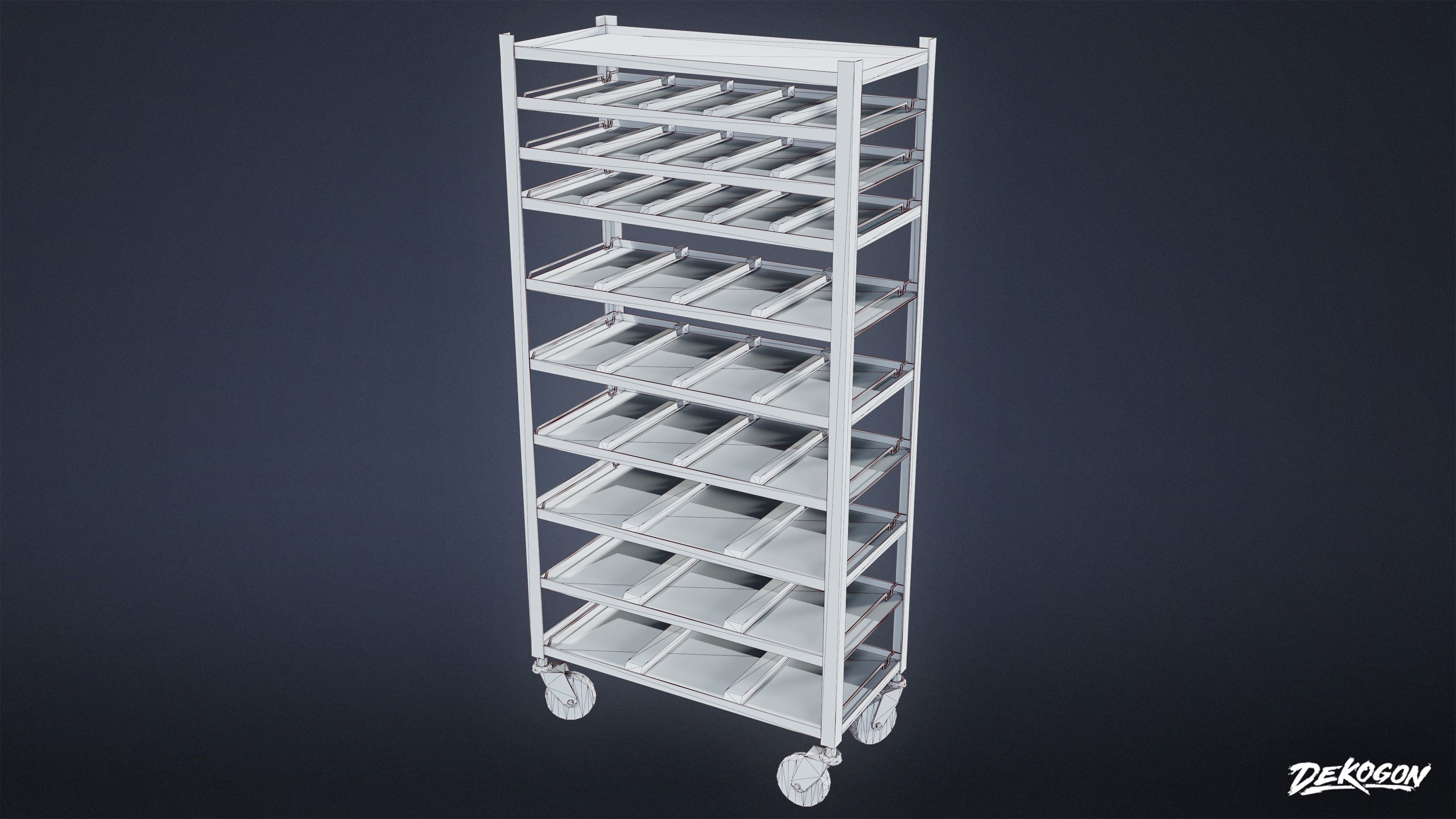 HOSPITAL - Shelf 02 - LOW POLY Low-poly 3D model_9