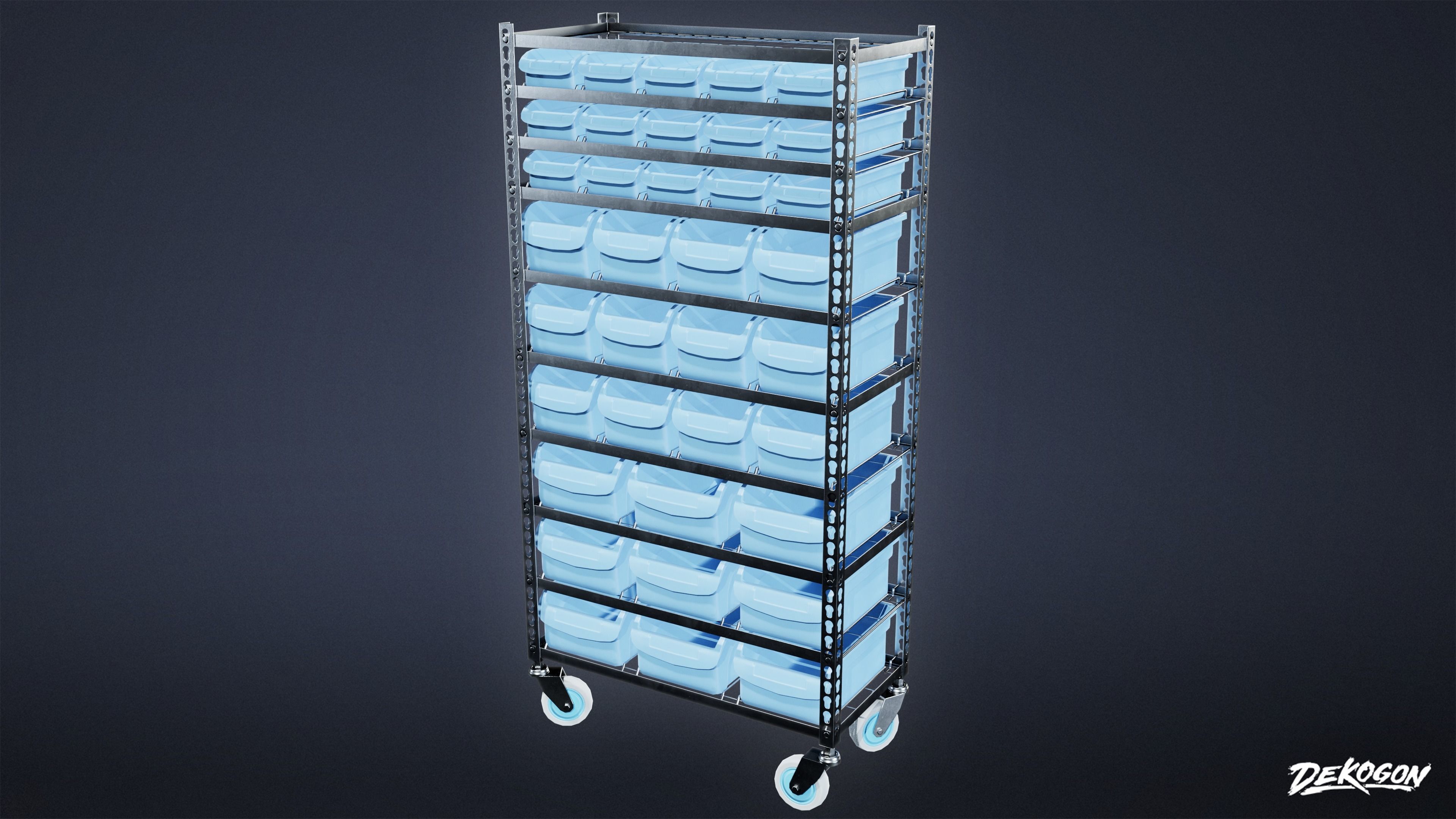 HOSPITAL - Shelf 02 - LOW POLY Low-poly 3D model_4
