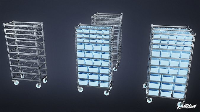 HOSPITAL - Shelf 02 - LOW POLY Low-poly 3D model