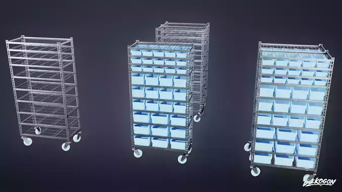 HOSPITAL - Shelf 02 - LOW POLY Low-poly 3D model