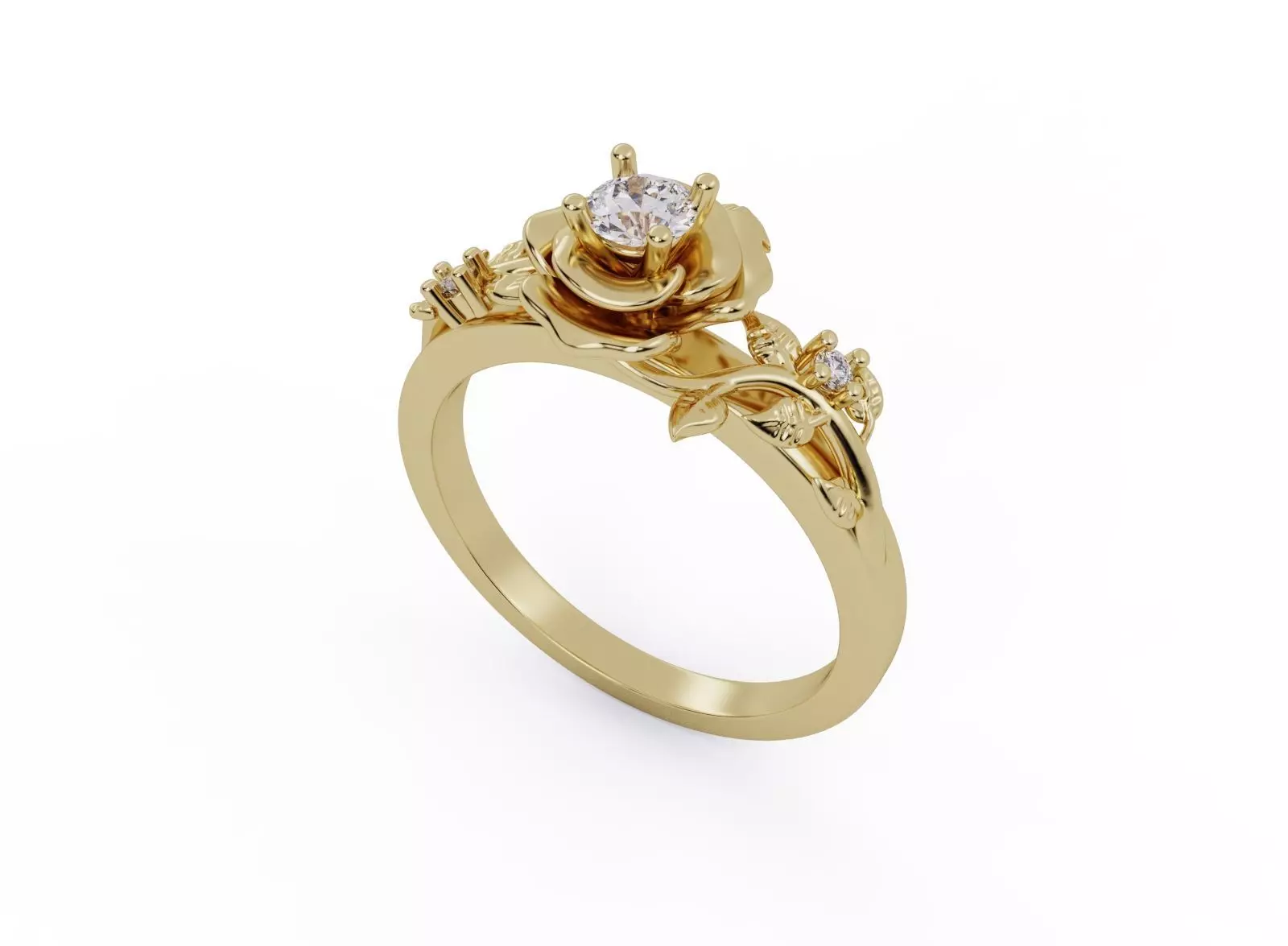 Flower ring 3D print model_0