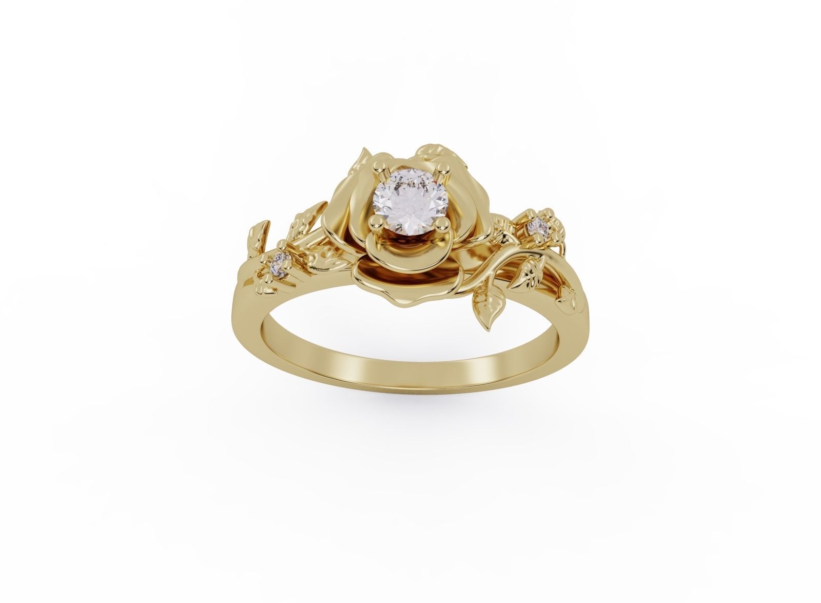 Flower ring 3D print model_8
