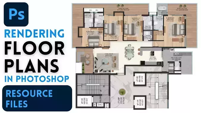Resource Files for Photoshop Plan Rendering Post Production