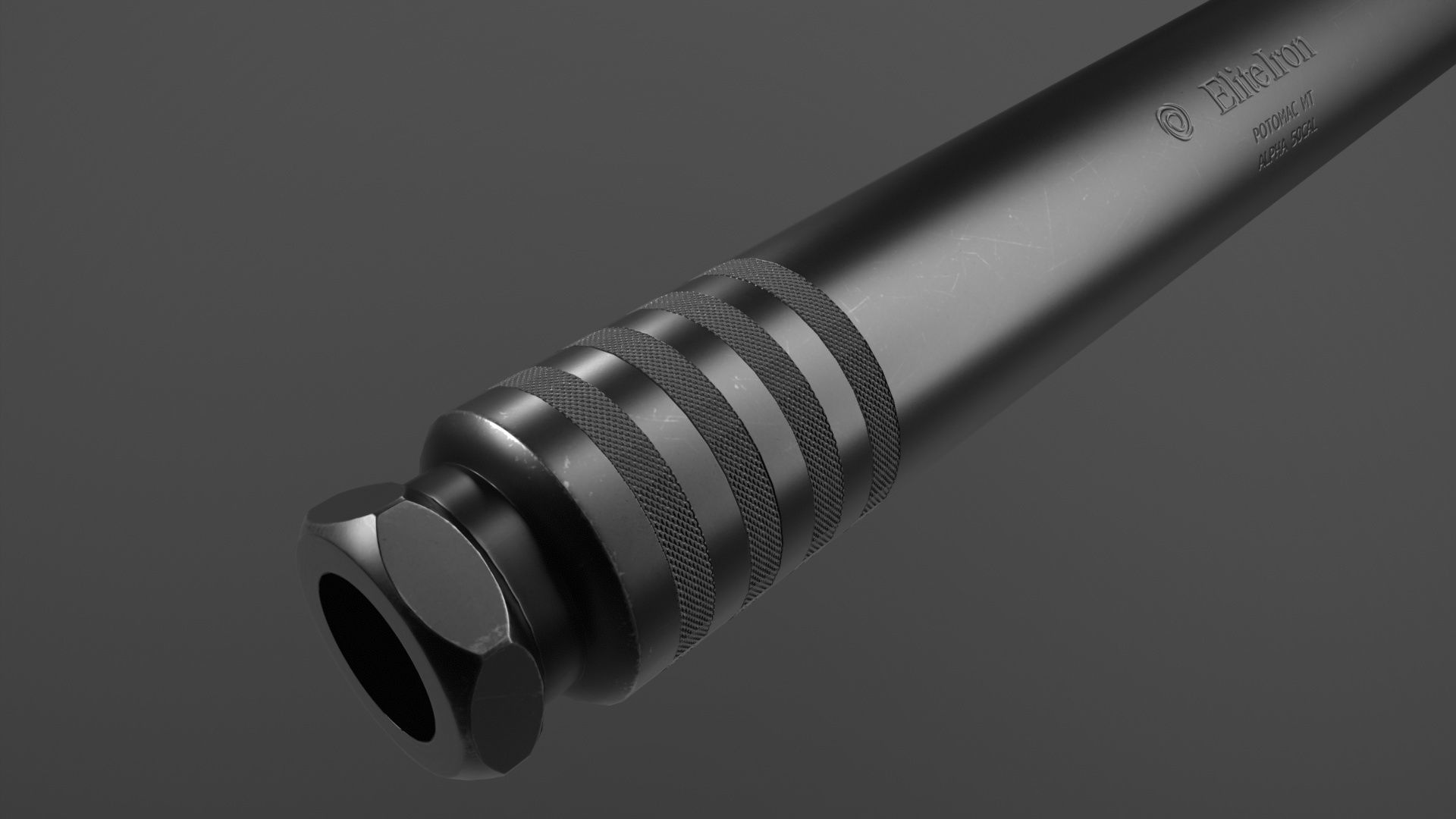Elite Iron ALPHA Suppressor Low-poly 3D model_8