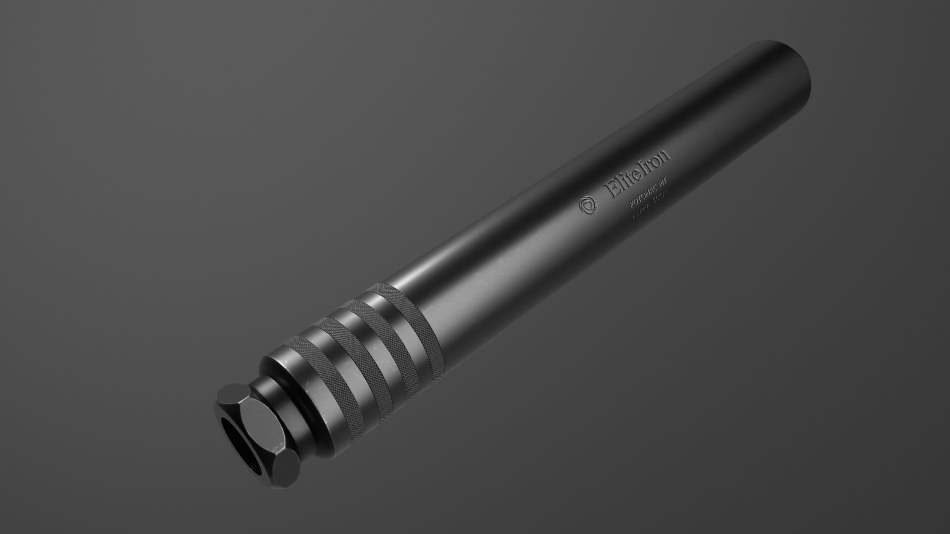 Elite Iron ALPHA Suppressor Low-poly 3D model_4