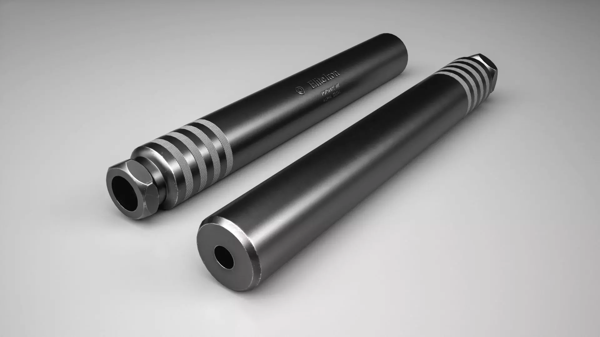 Elite Iron ALPHA Suppressor Low-poly 3D model_0