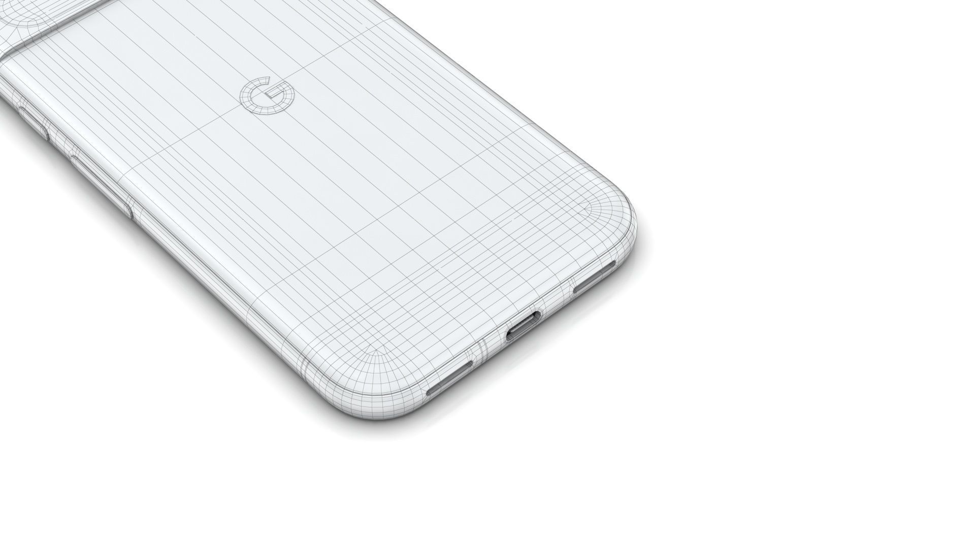 Google Pixel 8a Porcelain Low-poly 3D model_25