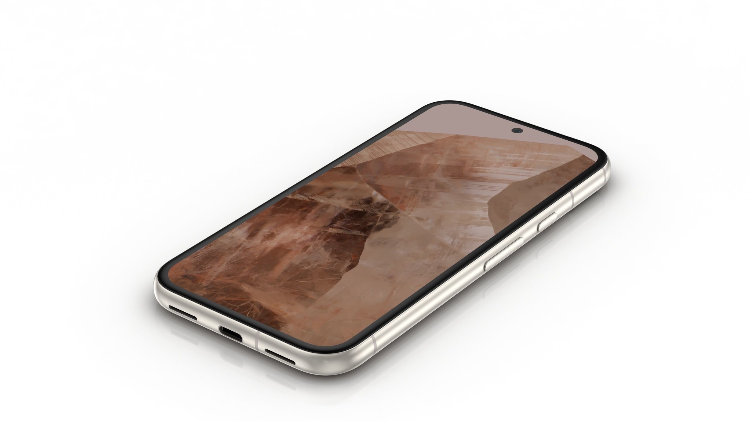 Google Pixel 8a Porcelain Low-poly 3D model_8