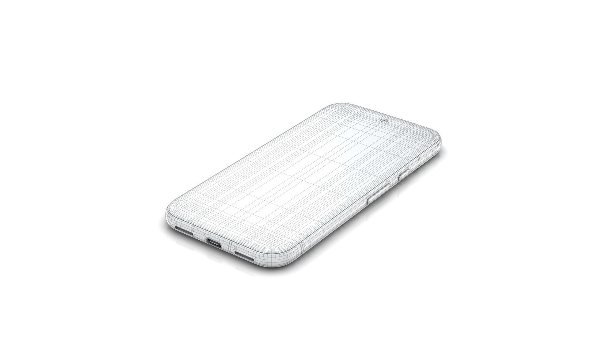 Google Pixel 8a Porcelain Low-poly 3D model_21