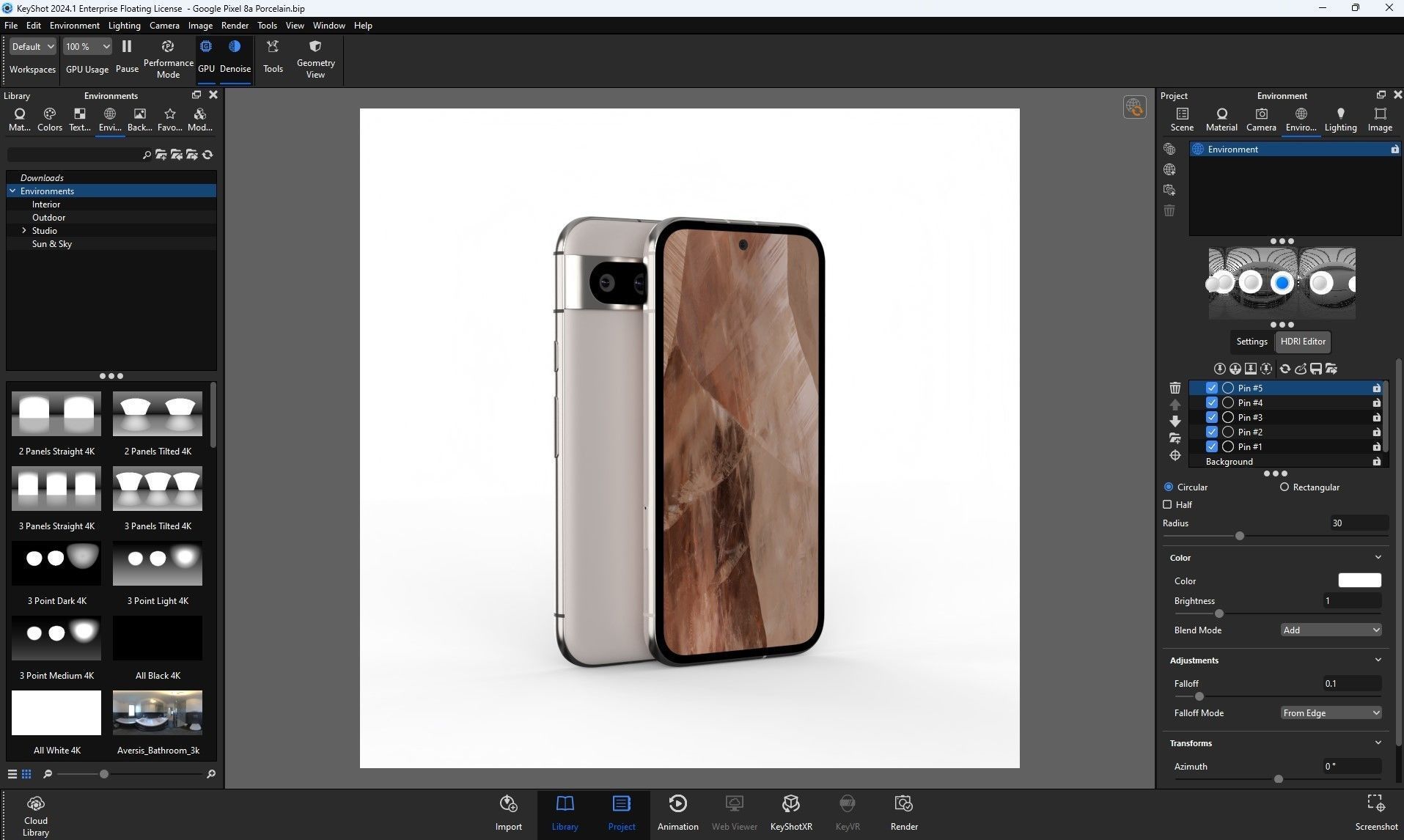 Google Pixel 8a Porcelain Low-poly 3D model_32