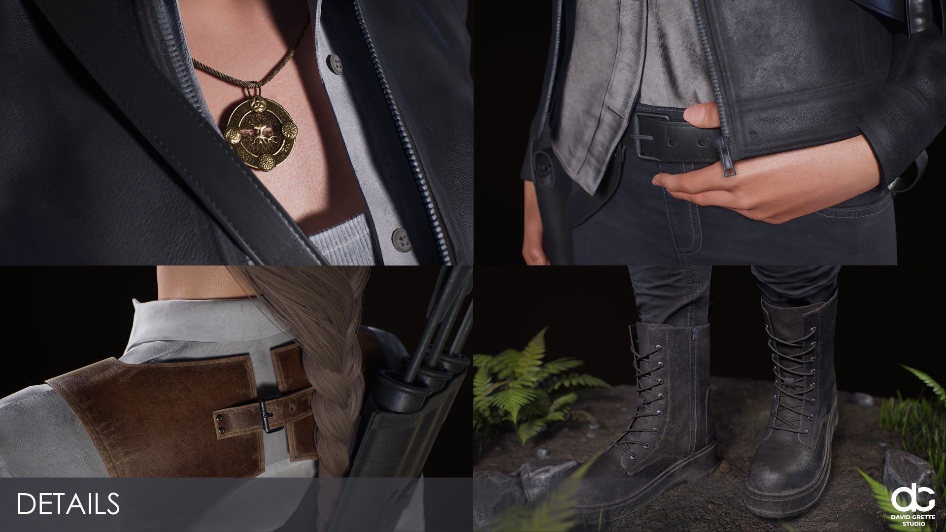 Adventure Character Victoria from Pack 1 Low-poly 3D model_6