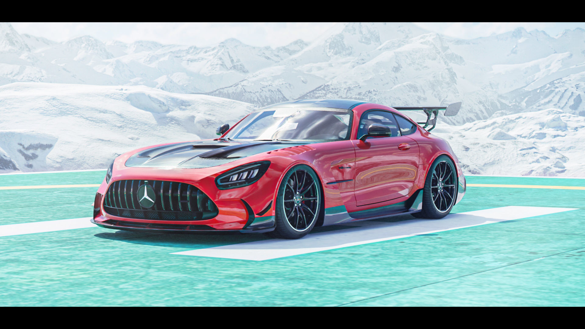 Realistic Helipad In  Snowy Mountains 3D model_7