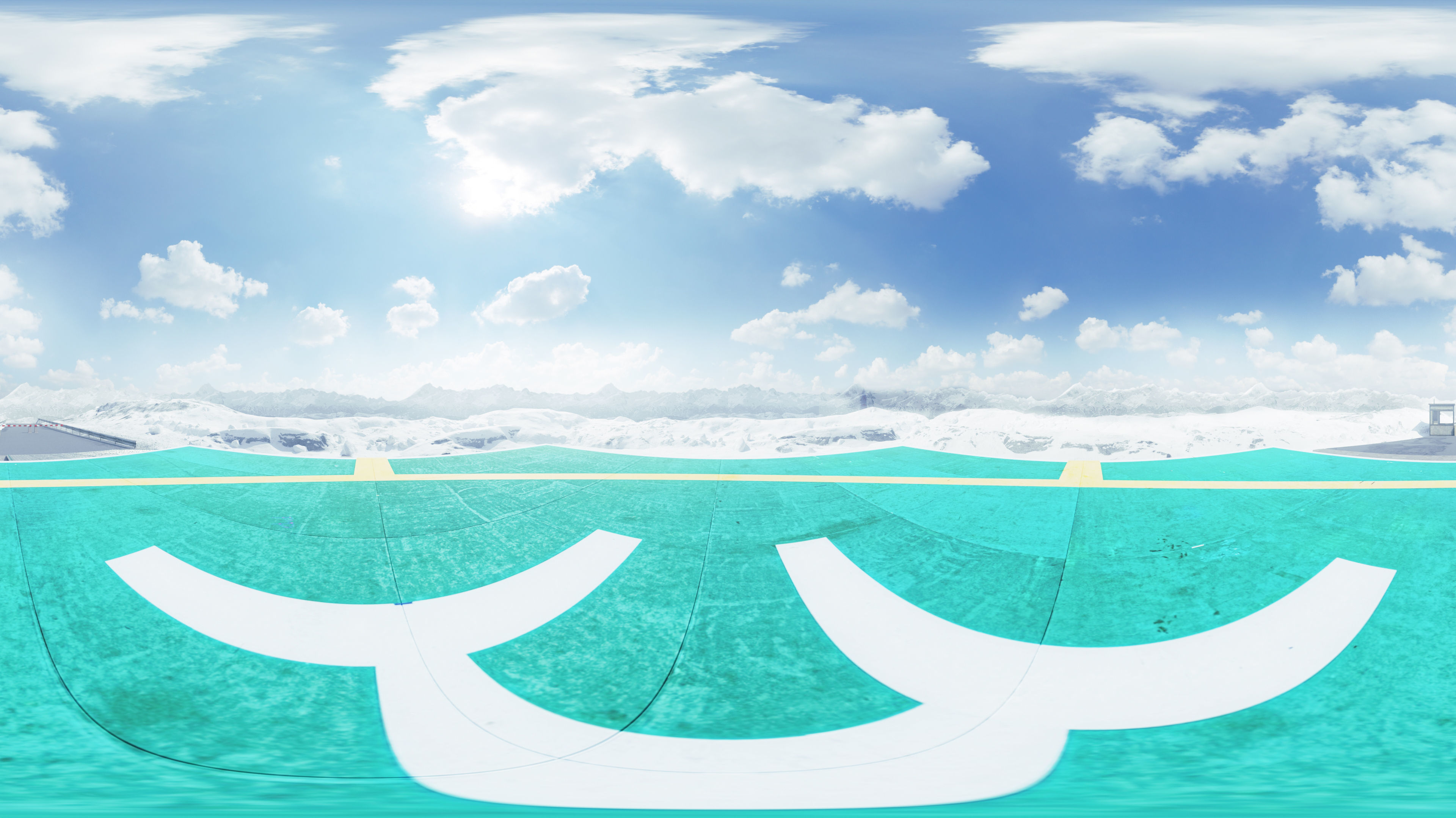 Realistic Helipad In  Snowy Mountains 3D model_6