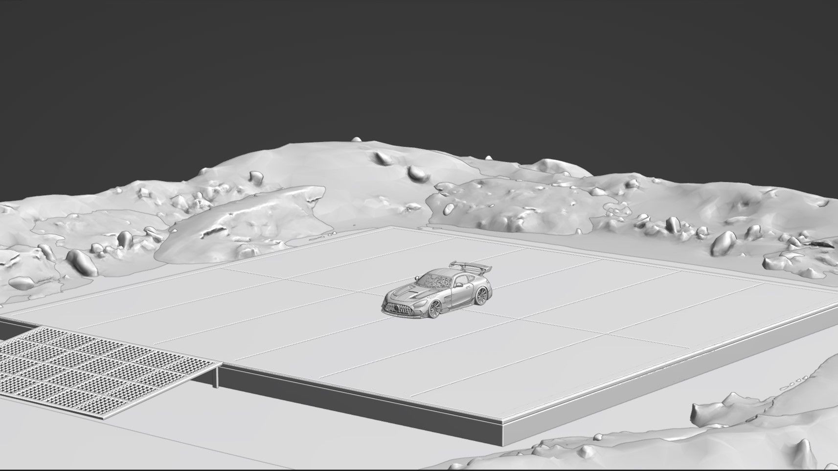 Realistic Helipad In  Snowy Mountains 3D model_10