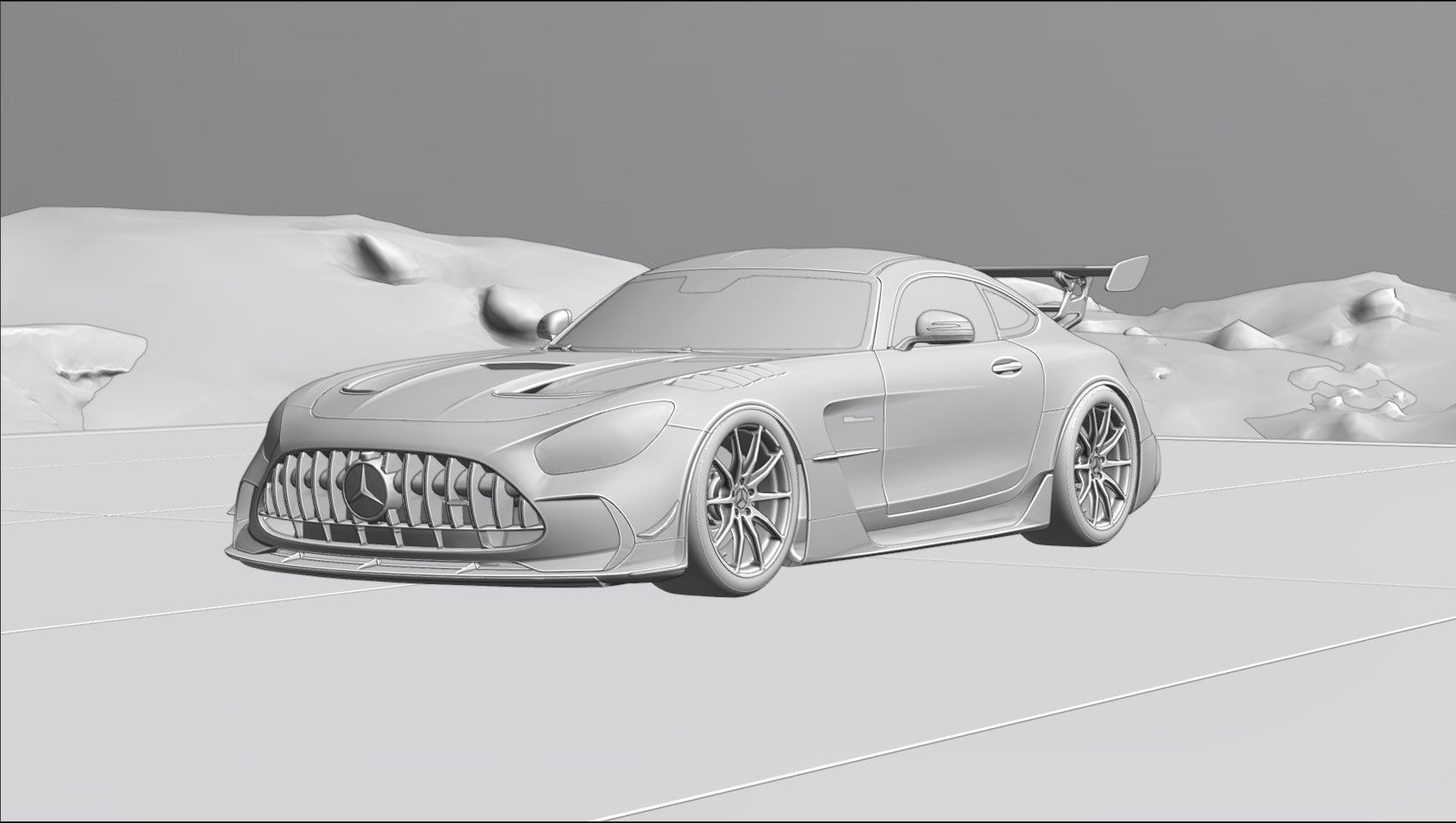 Realistic Helipad In  Snowy Mountains 3D model_8