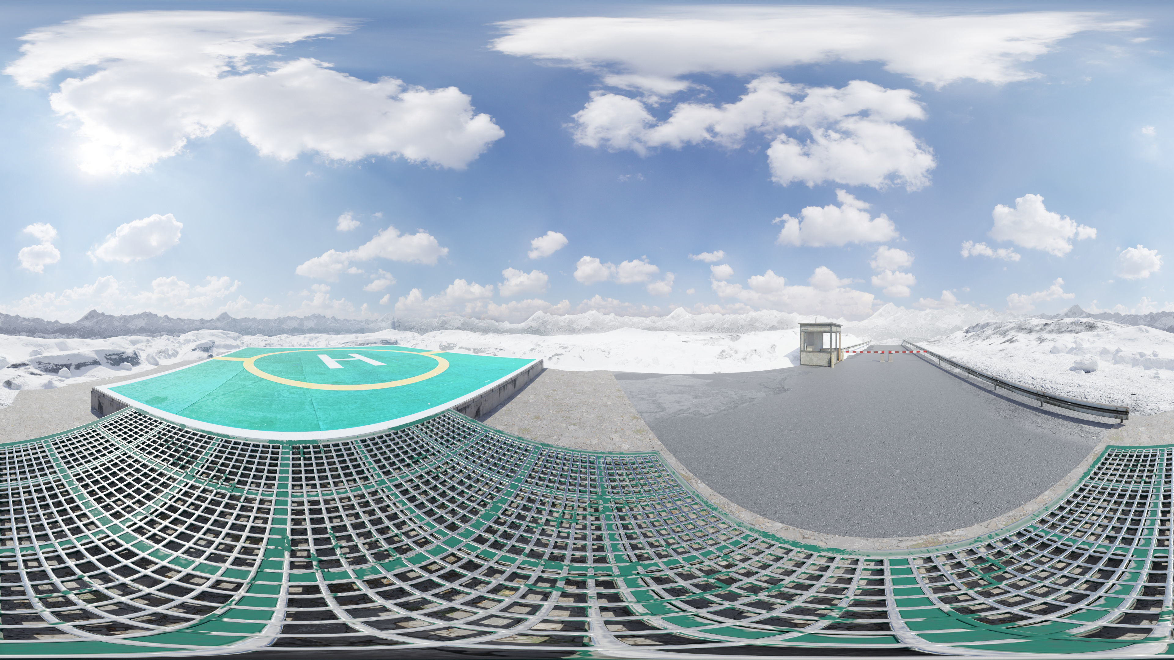 Realistic Helipad In  Snowy Mountains 3D model_5