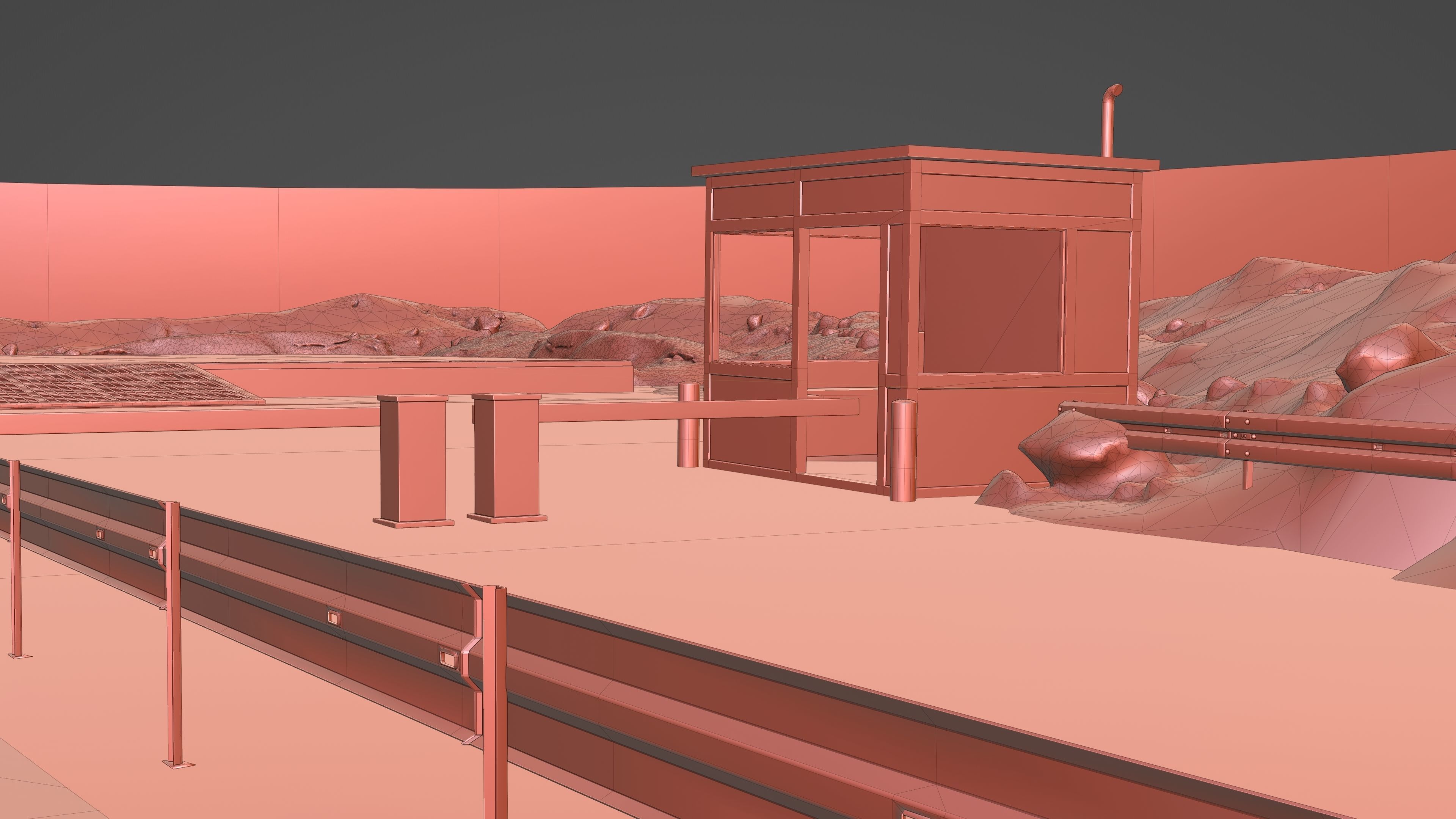 Realistic Helipad In  Snowy Mountains 3D model_17