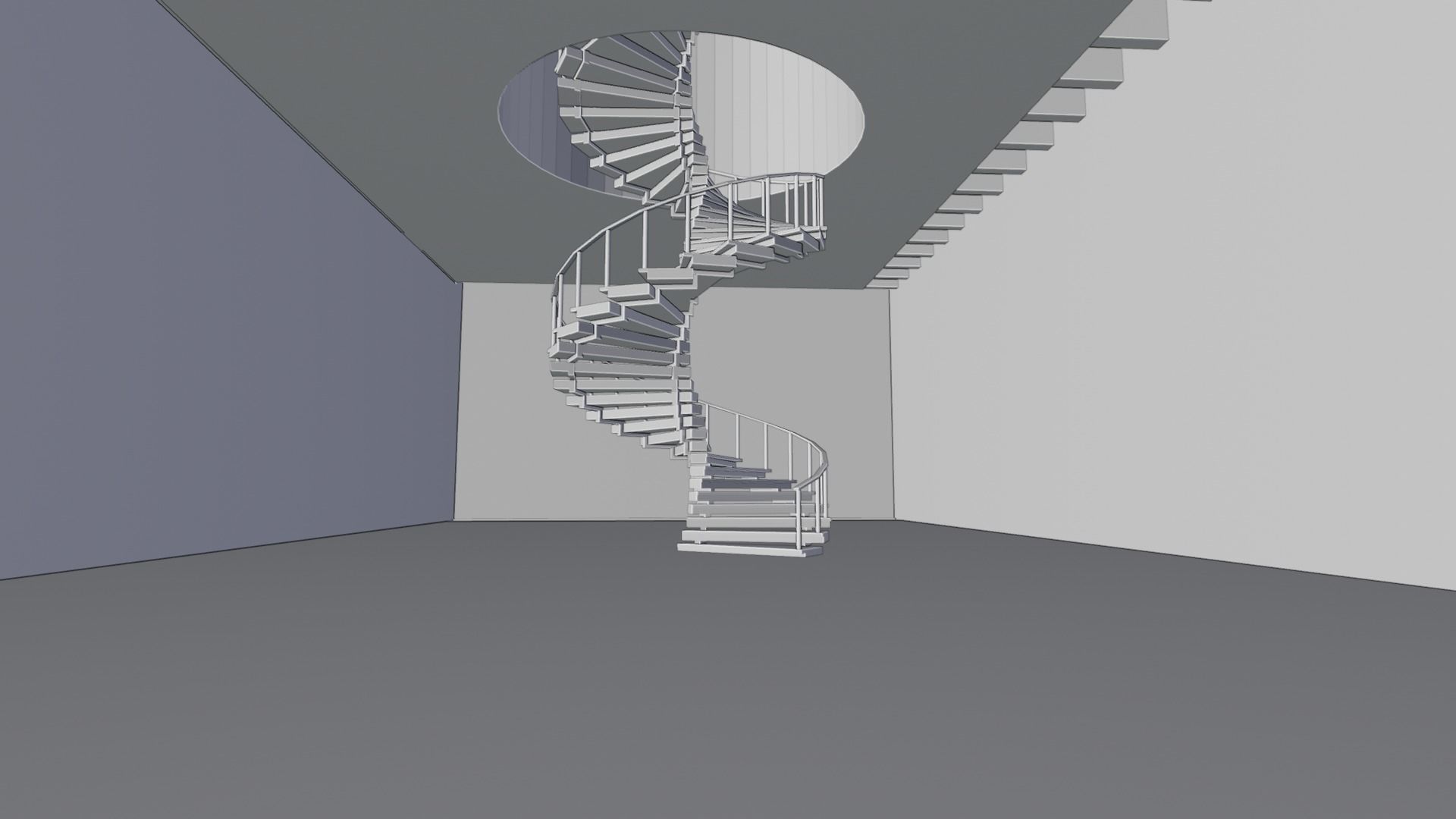 architectural stairs view Blend Free 3D model_1