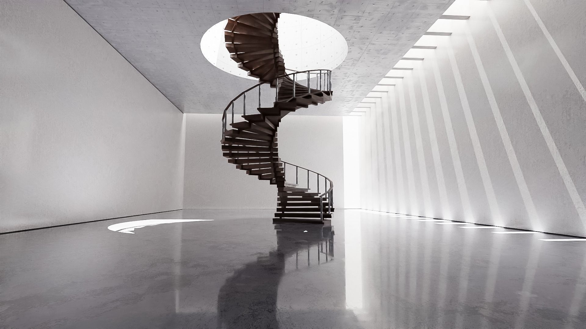 architectural stairs view Blend Free 3D model_2