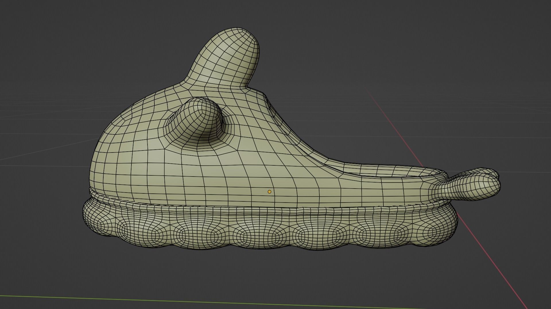 Slippers 4 colors with fur and low poly 3D model_11